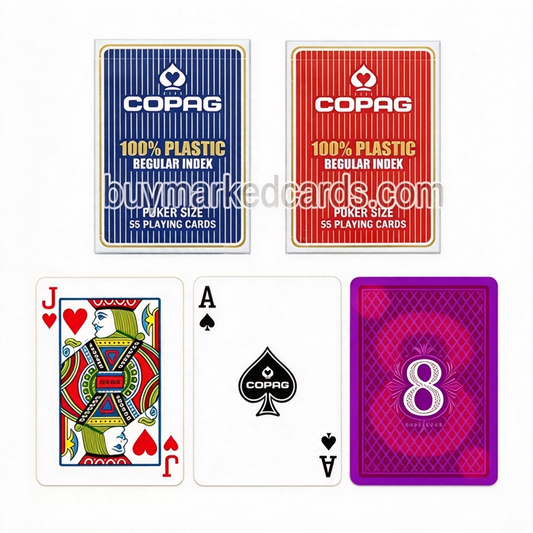 Jeu de cartes Copag en plastique à index régulier (marqué)