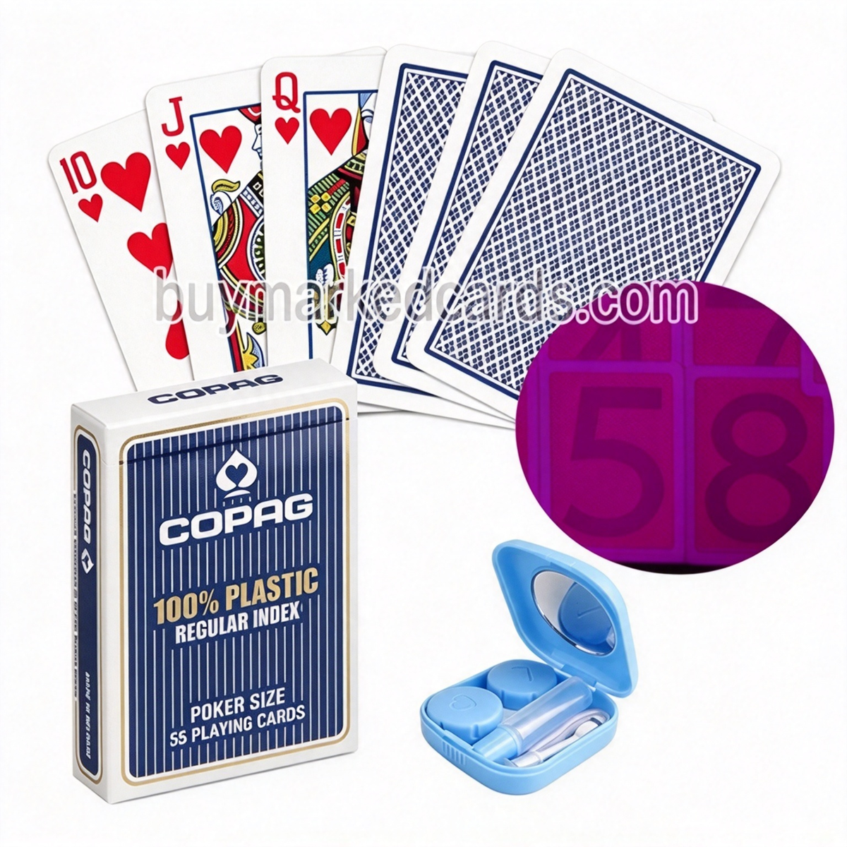 Jeu de cartes Copag en plastique à index régulier (marqué)